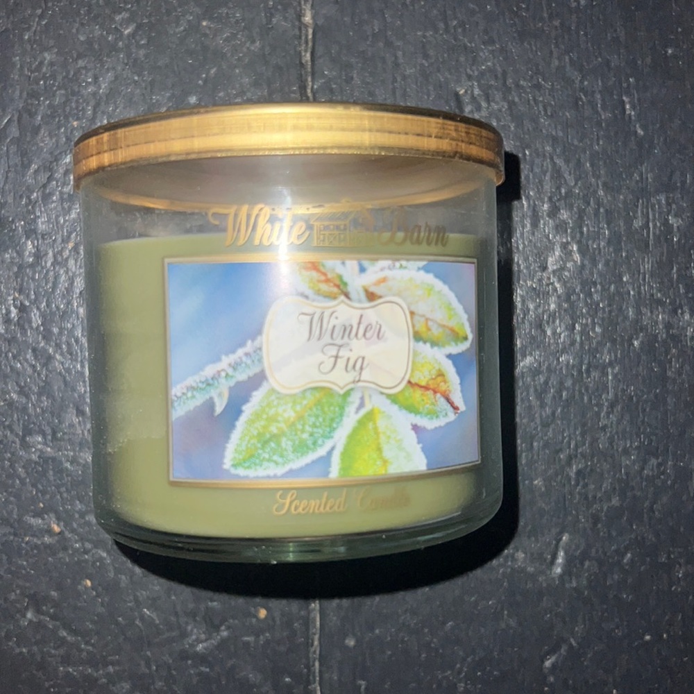 Winter fig white barn candle